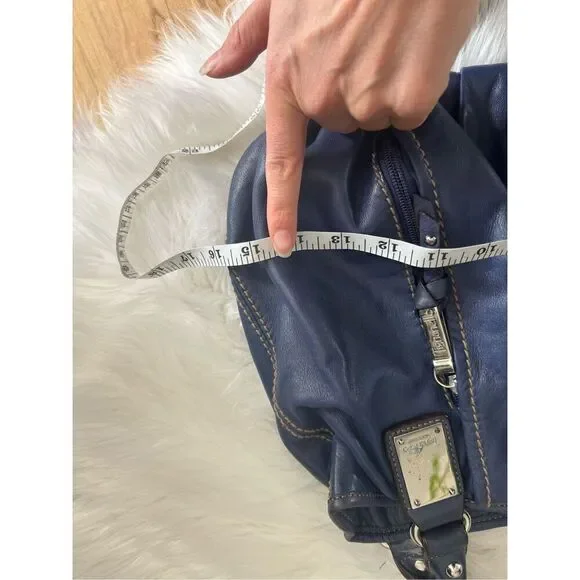 Tieganello blue leather purse  shoulder bag - Picture 6 of 7